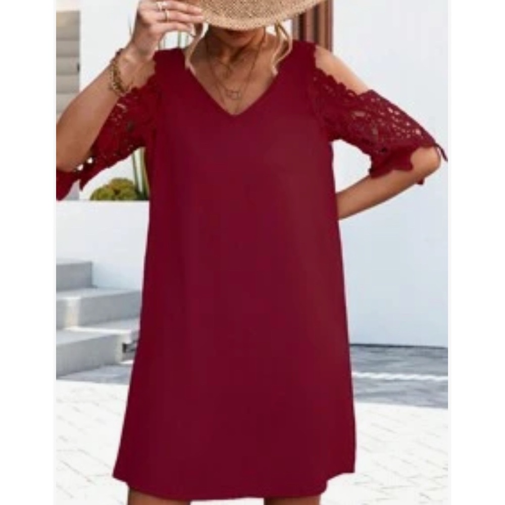 Elegant Burgundy Summer Dress